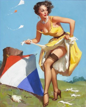 Pin Up Girls 2 Oil Paintings